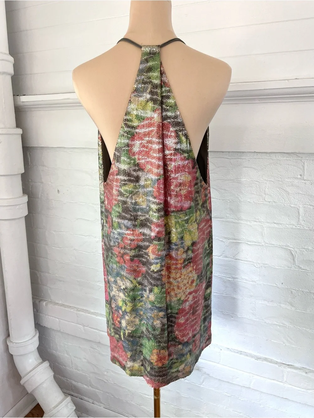 Free People Tangier Pink Multi Floral Sequin Mini Dress - Picture 12 of 12
